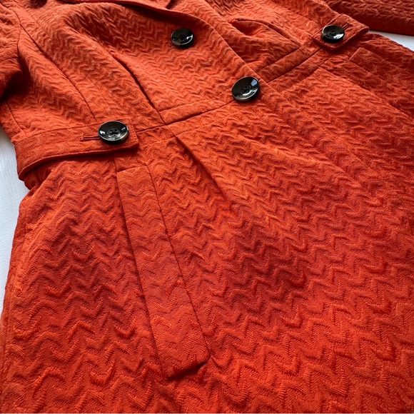 Banana Republic orange‎ lined textured blazer button closure pockets women’s 2 - Picture 4 of 14